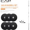 imageCAP Barbell Olympic Weight Set with 7ft Barbell ampamp Bumper Plates  160370 lbs  Multiple OptionsPRO