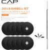 imageCAP Barbell Olympic Weight Set with 7ft Barbell ampamp Bumper Plates  160370 lbs  Multiple OptionsPRO