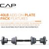 imageCAP Barbell MultiUse Adjustable Weight Set  Versatile Dumbbell Barbell amp Kettlebell for FullBody Workouts  45lb and 66lb options40 lb Plate Pack Addon