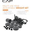 imageCAP Barbell MultiUse Adjustable Weight Set  Versatile Dumbbell Barbell amp Kettlebell for FullBody Workouts  45lb and 66lb options45 lb Set