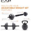 imageCAP Barbell MultiUse Adjustable Weight Set  Versatile Dumbbell Barbell amp Kettlebell for FullBody Workouts  45lb and 66lb options45 lb Set