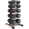 imageCAP Barbell Rubber Coated Hex Dumbbell Set with Vertical Rack  100300 lbs Free Weights Dumbbells Set for Home Gym  Multiple OptionsChrome Handle