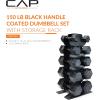 imageCAP Barbell Rubber Coated Hex Dumbbell Set with Vertical Rack  100300 lbs Free Weights Dumbbells Set for Home Gym  Multiple OptionsComfort Handle