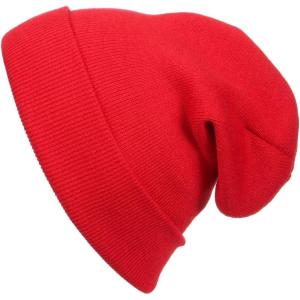 imageCap911 Unisex Plain 12 inch Long Beanie  Many Colors Fire Red
