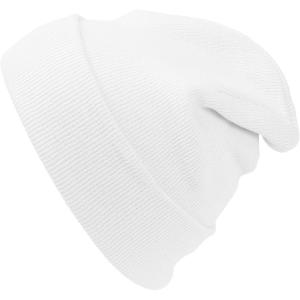 imageCap911 Unisex Plain 12 inch Long Beanie  Many Colors White