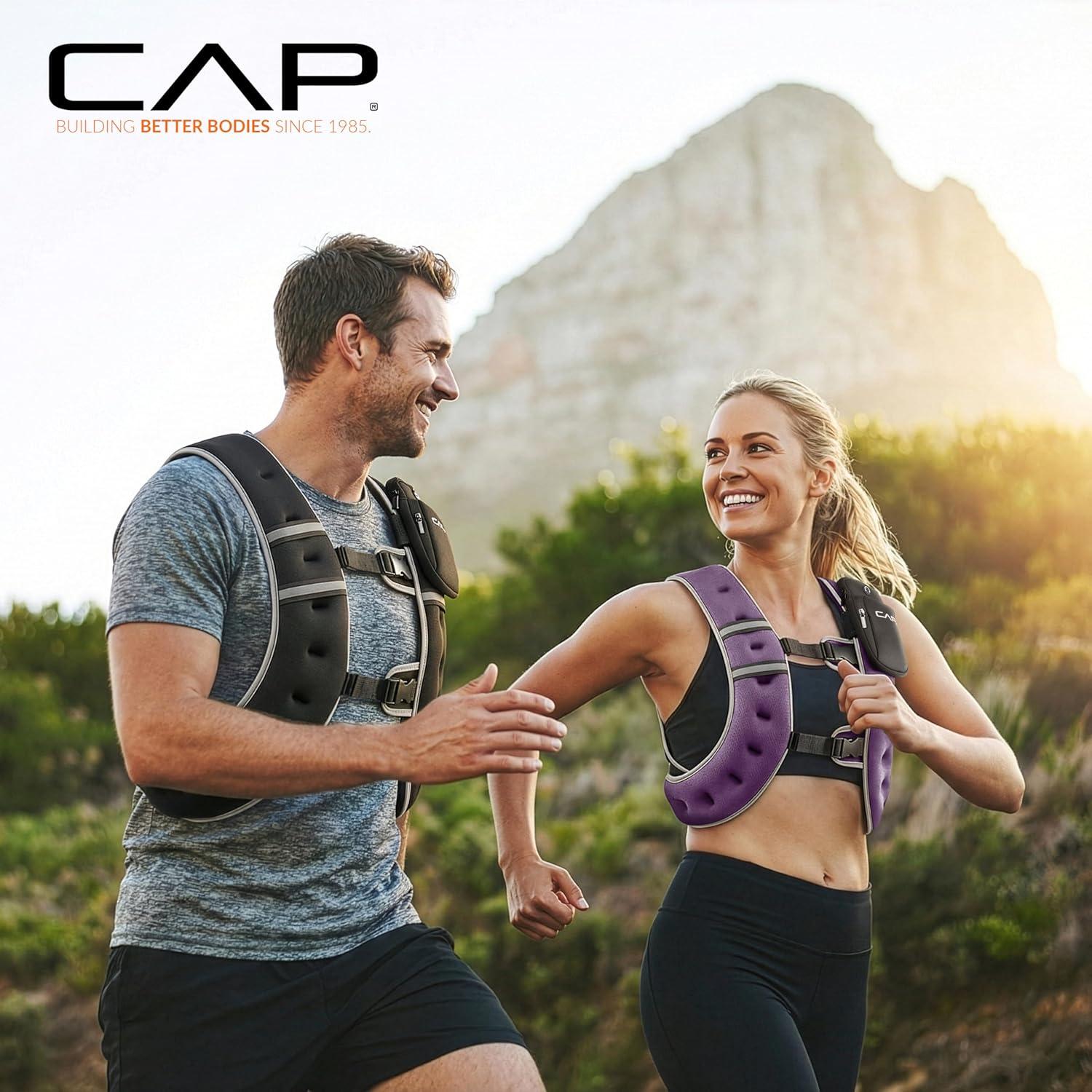 imageCAP Weighted Vest  8lb 30lbs  Reflective Workout Vest for Walking Running Cardio Strength Training  Multiple ColorsBlack