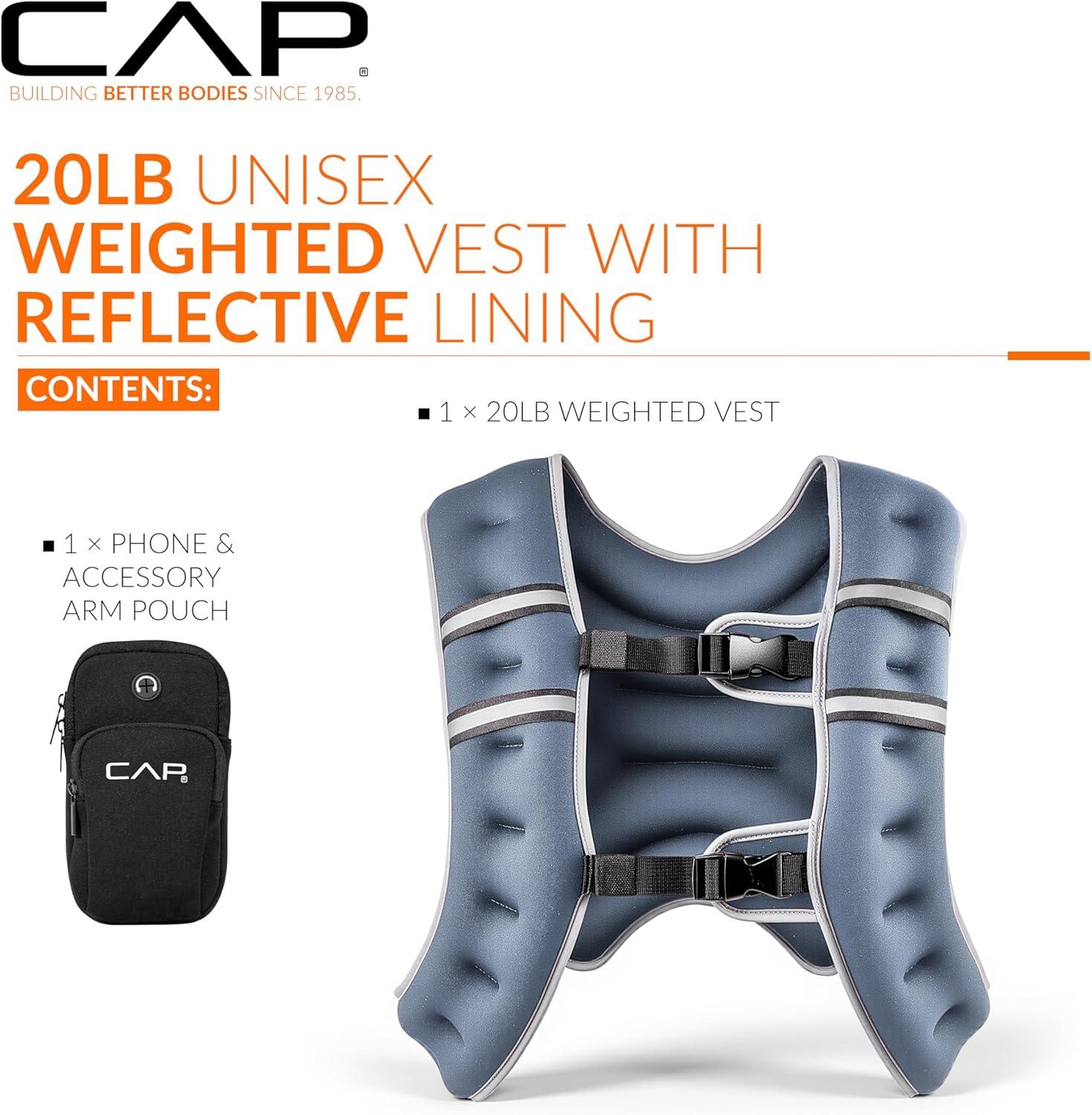 imageCAP Weighted Vest  8lb 30lbs  Reflective Workout Vest for Walking Running Cardio Strength Training  Multiple ColorsBlue