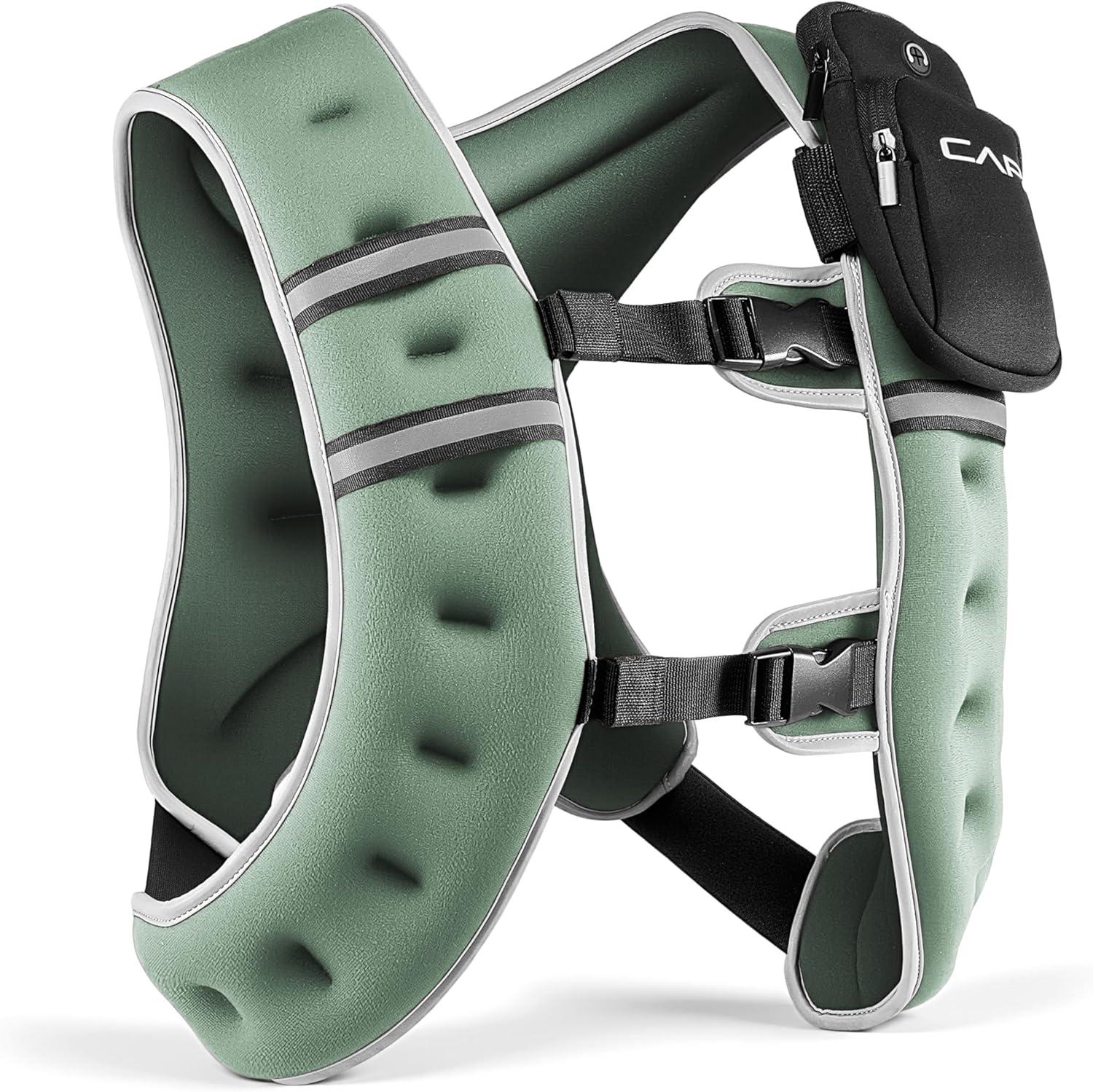 imageCAP Weighted Vest  8lb 30lbs  Reflective Workout Vest for Walking Running Cardio Strength Training  Multiple ColorsGreen