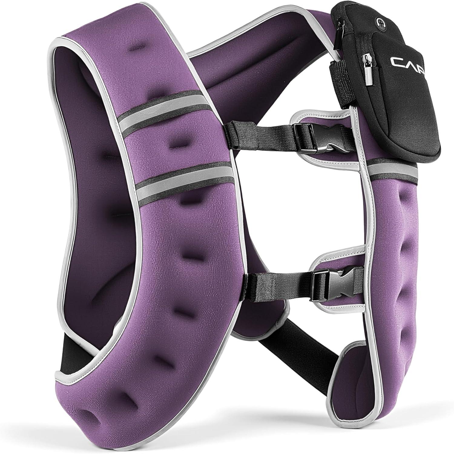 imageCAP Weighted Vest  8lb 30lbs  Reflective Workout Vest for Walking Running Cardio Strength Training  Multiple ColorsPurple