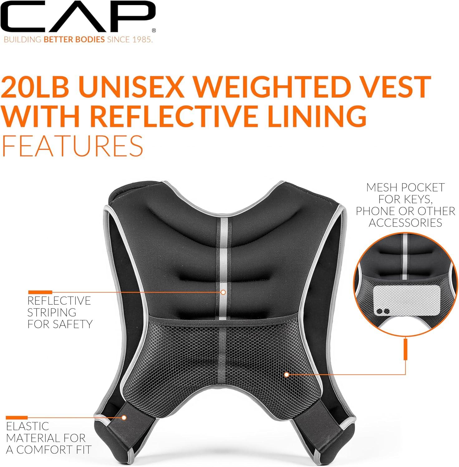 imageCAP Weighted Vest  8lb 30lbs  Reflective Workout Vest for Walking Running Cardio Strength Training  Multiple ColorsRose