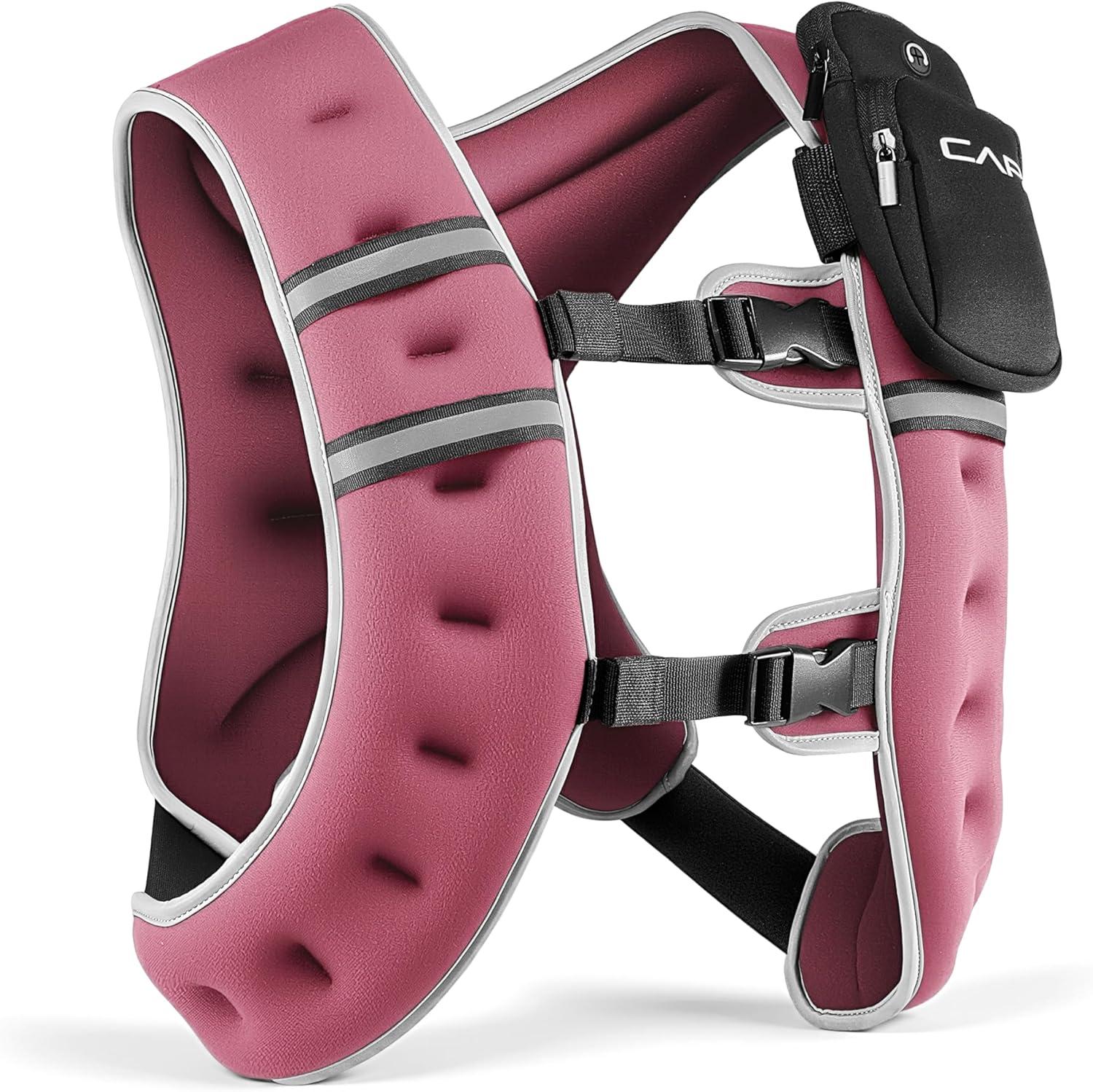 imageCAP Weighted Vest  8lb 30lbs  Reflective Workout Vest for Walking Running Cardio Strength Training  Multiple ColorsRose