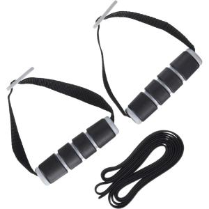 imageCAP Barbell Elastic Resistant Band with Handles  Multiple OptionsHeavy  Black