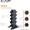 image:imageCAP Dumbbell Rack for Home Gym  Vertical Storage Stand Holds Multiple Pairs 100300 lbs HeavyDuty Steel with NonSlip Base  Multiple OptionsBlack