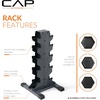 image:imageCAP Dumbbell Rack for Home Gym  Vertical Storage Stand Holds Multiple Pairs 100300 lbs HeavyDuty Steel with NonSlip Base  Multiple OptionsBlack