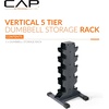 image:imageCAP Dumbbell Rack for Home Gym  Vertical Storage Stand Holds Multiple Pairs 100300 lbs HeavyDuty Steel with NonSlip Base  Multiple OptionsBlack