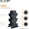 image:imageCAP Dumbbell Rack for Home Gym  Vertical Storage Stand Holds Multiple Pairs 100300 lbs HeavyDuty Steel with NonSlip Base  Multiple OptionsBlack