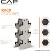 image:imageCAP Dumbbell Rack for Home Gym  Vertical Storage Stand Holds Multiple Pairs 100300 lbs HeavyDuty Steel with NonSlip Base  Multiple OptionsLight Gray
