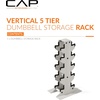 image:imageCAP Dumbbell Rack for Home Gym  Vertical Storage Stand Holds Multiple Pairs 100300 lbs HeavyDuty Steel with NonSlip Base  Multiple OptionsLight Gray