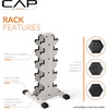 image:imageCAP Dumbbell Rack for Home Gym  Vertical Storage Stand Holds Multiple Pairs 100300 lbs HeavyDuty Steel with NonSlip Base  Multiple OptionsLight Gray