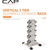 image:imageCAP Dumbbell Rack for Home Gym  Vertical Storage Stand Holds Multiple Pairs 100300 lbs HeavyDuty Steel with NonSlip Base  Multiple OptionsLight Gray