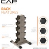image:imageCAP Dumbbell Rack for Home Gym  Vertical Storage Stand Holds Multiple Pairs 100300 lbs HeavyDuty Steel with NonSlip Base  Multiple OptionsTan