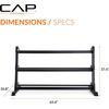 image:imageCAP 280 LB 550 LB 1200 LB Dumbbell Set with Horizontal 23 Tier Rack Rubber Hex Free Weights Home Gym Weight Set for Strength Training1200 lb Set