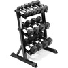 image:imageCAP 280 LB 550 LB 1200 LB Dumbbell Set with Horizontal 23 Tier Rack Rubber Hex Free Weights Home Gym Weight Set for Strength Training280 lb Set