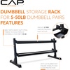 image:imageCAP 280 LB 550 LB 1200 LB Dumbbell Set with Horizontal 23 Tier Rack Rubber Hex Free Weights Home Gym Weight Set for Strength Training550 lb Set