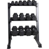 image:imageCAP 280 LB 550 LB 1200 LB Dumbbell Set with Horizontal 23 Tier Rack Rubber Hex Free Weights Home Gym Weight Set for Strength Training280 lb Set