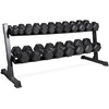 image:imageCAP 280 LB 550 LB 1200 LB Dumbbell Set with Horizontal 23 Tier Rack Rubber Hex Free Weights Home Gym Weight Set for Strength Training550 lb Set
