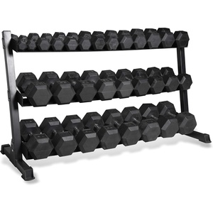 image:imageCAP 280 LB 550 LB 1200 LB Dumbbell Set with Horizontal 23 Tier Rack Rubber Hex Free Weights Home Gym Weight Set for Strength Training1200 lb Set