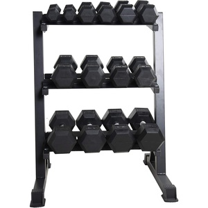 image:imageCAP 280 LB 550 LB 1200 LB Dumbbell Set with Horizontal 23 Tier Rack Rubber Hex Free Weights Home Gym Weight Set for Strength Training280 lb Set