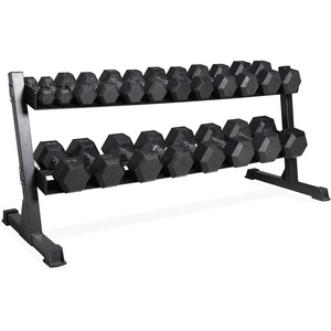 image:imageCAP 280 LB 550 LB 1200 LB Dumbbell Set with Horizontal 23 Tier Rack Rubber Hex Free Weights Home Gym Weight Set for Strength Training550 lb Set