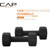 image:imageCAP Barbell Neoprene Dumbbell Weights Pairs amp Sets  Black15 lb Pair