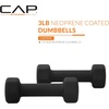 image:imageCAP Barbell Neoprene Dumbbell Weights Pairs amp Sets  Black3 lb Pair